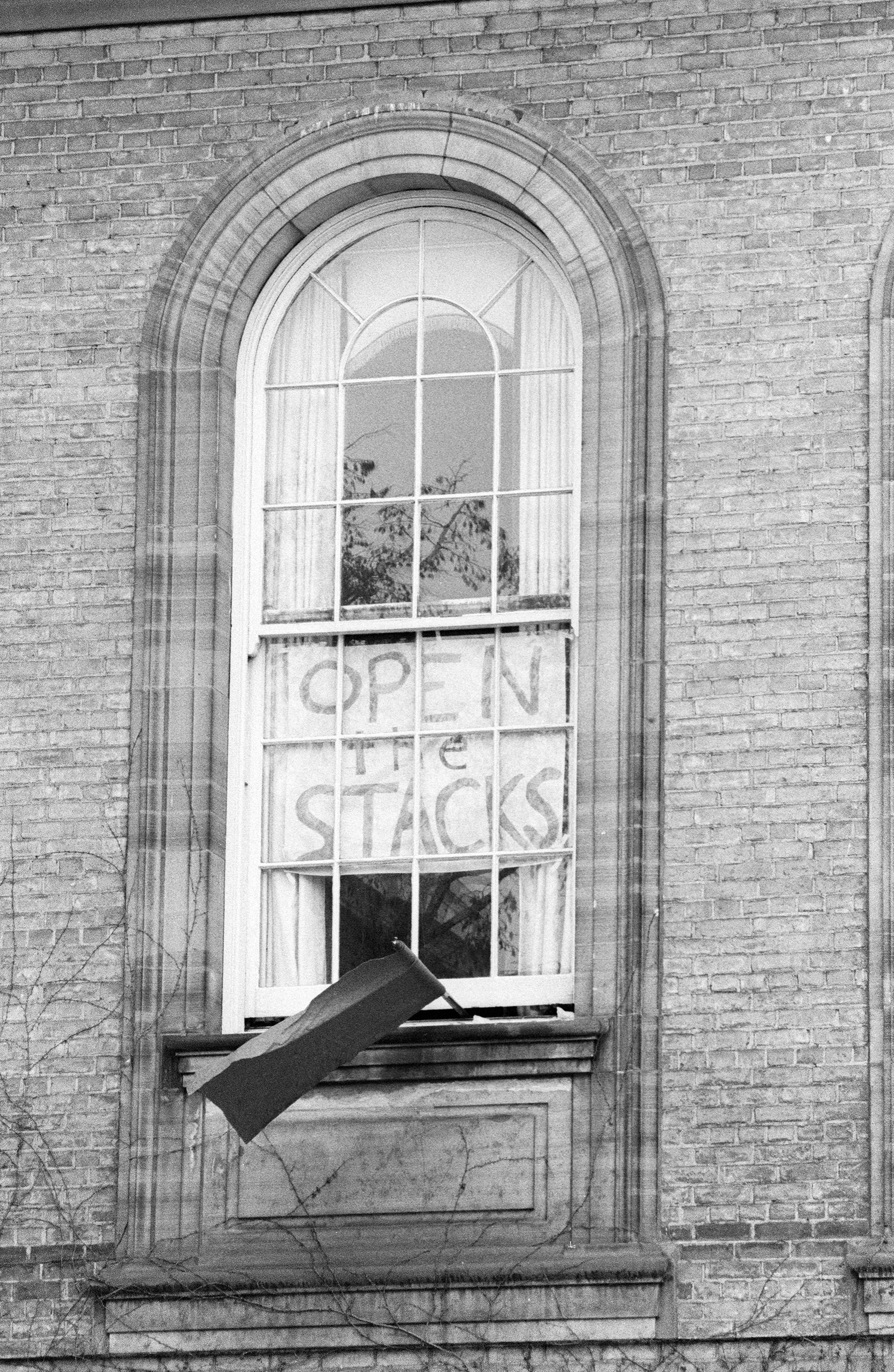 Student protest sign. [U of T Archives]